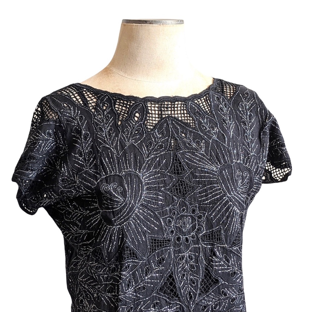 Free People Mini Dress, Jen’s Pirate Booty Black Embroidered Mini Festive Dress